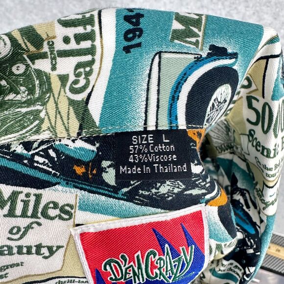 Dem Crazy Shirt Mens L Blue Motorcycles Road Trip All Over Print Travel Novelty - Picture 13 of 15